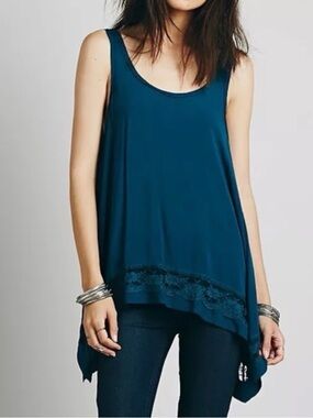 Free people lace trim trapeze tank NWOT